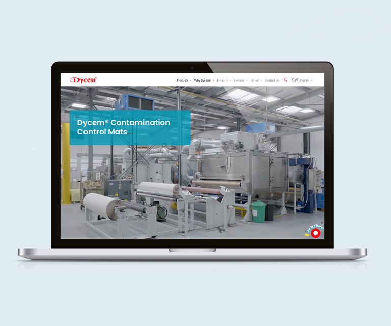 Dycem website shown on laptop