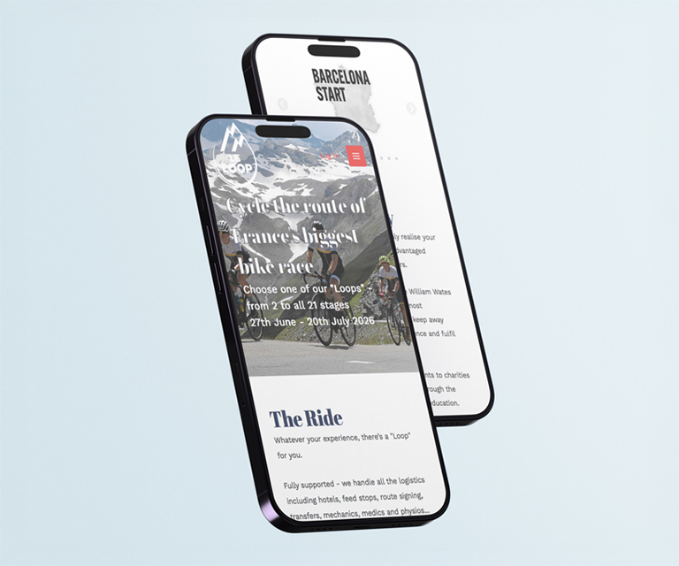 Le Loop website shown on phone