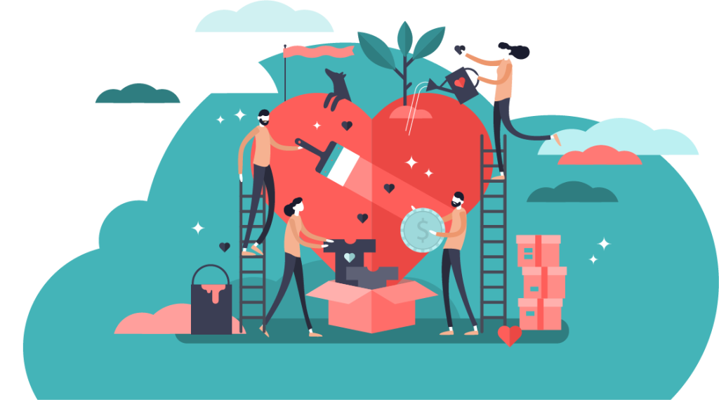 Purpose driven business illustrattion / concept