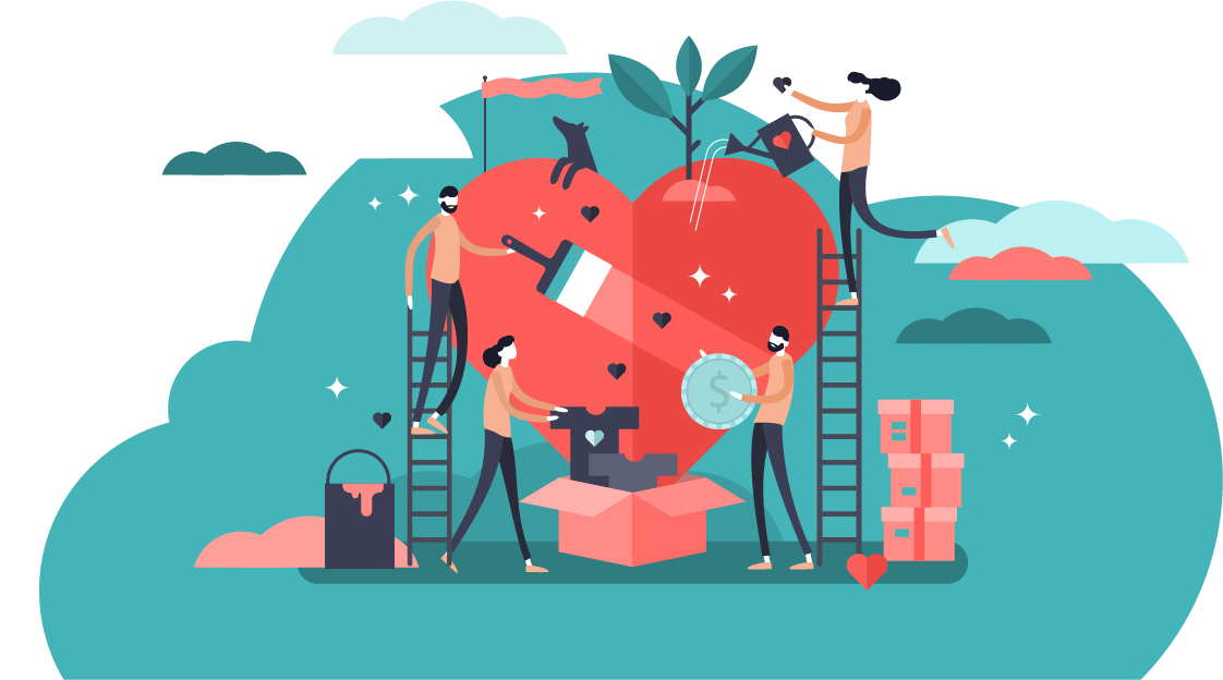 Purpose driven business illustrattion / concept
