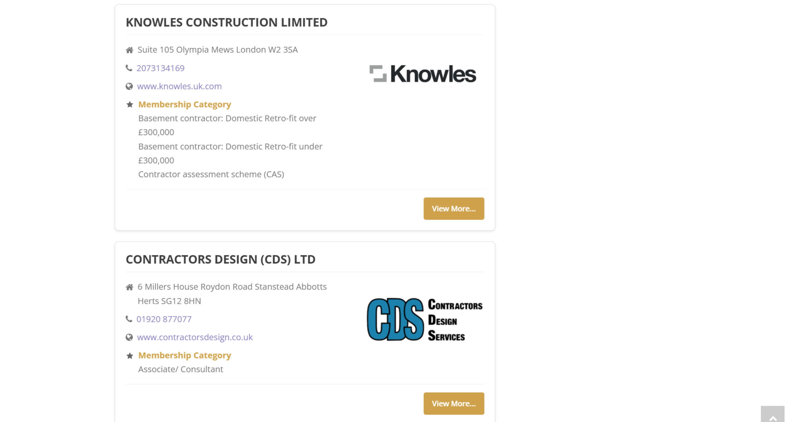 Screenshot of PCA website